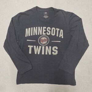 MLB Minnesota Twins T-Shirt Mens M Gray Long Sleeve Top